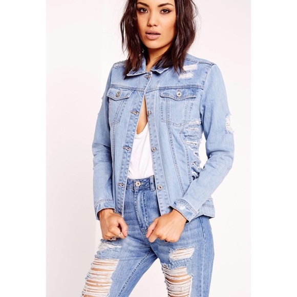 MISSGUIDED // distressed denim jacket - Picture 4 of 4